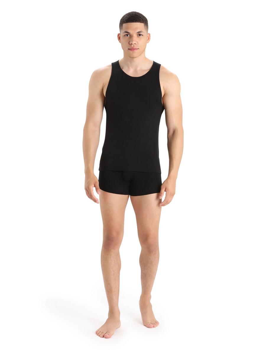 Icebreaker Merino Anatomica Tank Top Férfi Fehérnemű Fekete | HU 1287EBCX